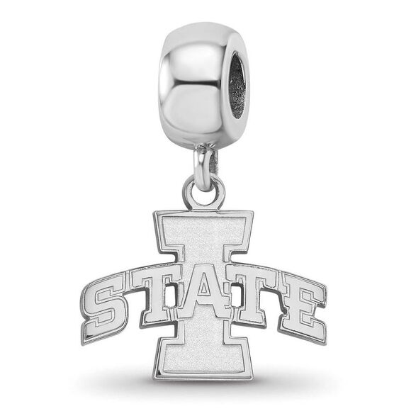 Sterling Silver Iowa State University 'I State Inch Dangle Bead Charm - Picture 1 of 6